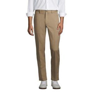 NWT LANDS' END SLIM COMFORT FIT NO IRON CHINO PANTS KHAKI‎ 38